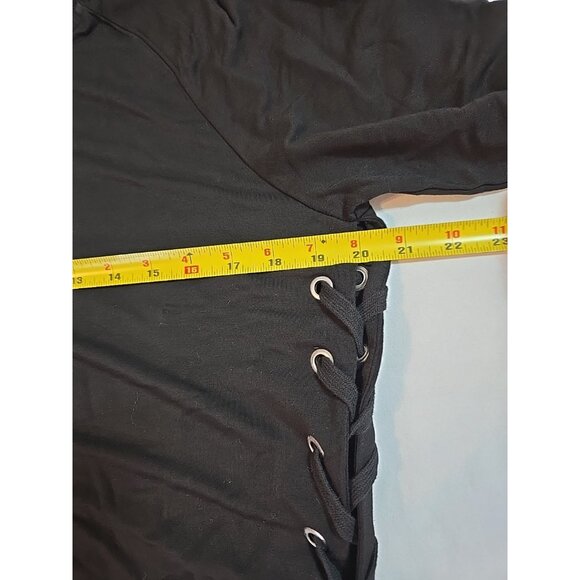 bobi zip front jacket Black Lace up sides Stretch Long Sleeve Size S New - Picture 14 of 16
